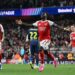 Bukayo Saka of Arsenal celebrates scoring his team's first goal during the UEFA Champions League 2025/26 Semi Final Second Leg match between Arsenal FC and Atletico de Madrid (Photo by Stuart MacFarlane/Arsenal FC via Getty Images)