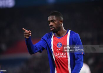 Ousmane DEMBELE of Paris Saint-Germain during the Ligue 1 McDonald's match between Paris and Brest (Photo by Philippe Lecoeur/FEP/Icon Sport via Getty Images)