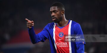 Ousmane DEMBELE of Paris Saint-Germain during the Ligue 1 McDonald's match between Paris and Brest (Photo by Philippe Lecoeur/FEP/Icon Sport via Getty Images)