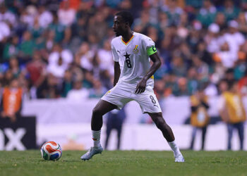 Majeed Ashimeru of Ghana controls the ball during the international friendly match between Mexico and Ghana at Estadio Cuauhtémoc on May 22, 2026 in Puebla, Mexico. Photo by Manuel Velasquez/Getty Images