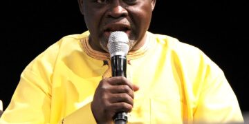 Boxing champion Azumah Nelson during a press conference at Bellagio Las Vegas on September 29, 2012 in Las Vegas, Nevada. (Photo by Denise Truscello/WireImage)