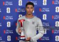 FOXBOROUGH, MASSACHUSETTS - JUNE 23: Jude Bellingham #10 of England poses for a photograph with the Superior Player of the Match award after the FIFA World Cup 2026 Group L match between England and Ghana at Boston Stadium on June 23, 2026 in Foxborough, Massachusetts. (Photo by Patrick Smith - FIFA/FIFA via Getty Images)