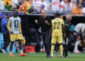 Carlos Queiroz, head coach of Ghana, celebrates after the FIFA World Cup 2026 Group L match between England and Ghana at Boston Stadium on June 23, 2026 in Foxborough, Massachusetts. (Photo by James Gill - Danehouse/Getty Images)