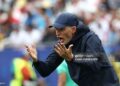 England's German head coach Thomas Tuchel reacts  during the 2026 World Cup Group L football match between England and Ghana (Photo by FRANCK FIFE / AFP via Getty Images)