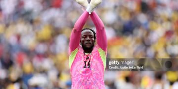 FOXBOROUGH, MASSACHUSETTS - JUNE 23: Benjamin Asare #16 of Ghana applauds fans after the scoreless draw during the FIFA World Cup 2026 Group L match between England and Ghana at Boston Stadium on June 23, 2026 in Foxborough, Massachusetts. (Photo by Justin Setterfield/Getty Images)