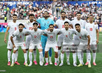 Players of IR Iran pose for a team photograph before the FIFA World Cup 2026 Group G match between IR Iran and New Zealand at Los Angeles Stadium on June 15, 2026 in Los Angeles, California. (Photo by Harry How/Getty Images)