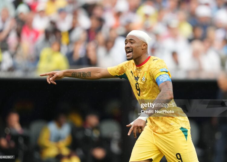 Jordan Ayew (Ghana) gestures during Group L FIFA World Cup 2026, England and Ghana (Photo by Ulrik Pedersen/NurPhoto via Getty Images)