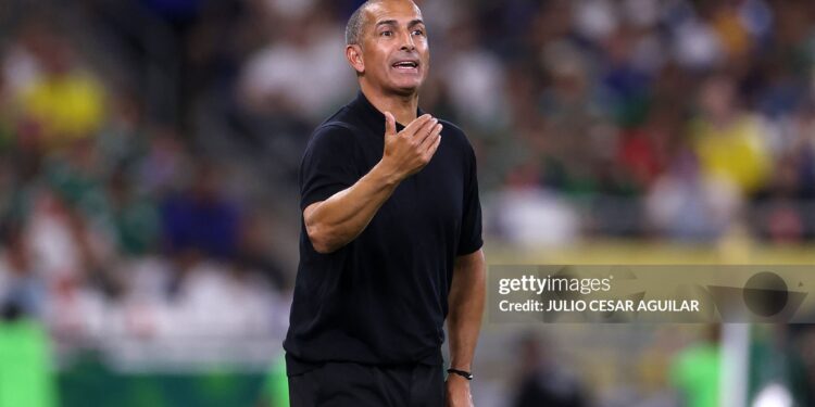 Tunisia's head coach Sabri Lamouchi during the 2026 World Cup Group F football match between Sweden and Tunisia  (Photo by Julio Cesar AGUILAR / AFP via Getty Images)