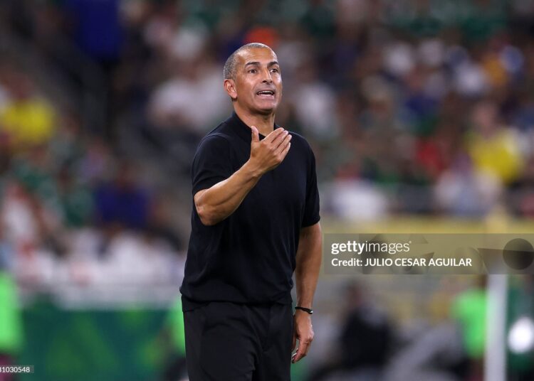 Tunisia's head coach Sabri Lamouchi during the 2026 World Cup Group F football match between Sweden and Tunisia  (Photo by Julio Cesar AGUILAR / AFP via Getty Images)