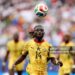 FOXBOROUGH, MASSACHUSETTS - JUNE 23: Gideon Mensah #14 of Ghana chases the ball during the FIFA World Cup 2026 Group L match between England and Ghana at Boston Stadium on June 23, 2026 in Foxborough, Massachusetts. (Photo by Patrick Smith - FIFA/FIFA via Getty Images)
