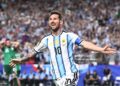 Lionel Messi (Argentina) celebrates his second goal, making the score 2-0. (Photo by Tom Weller/picture alliance via Getty Images)