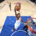 OG Anunoby #8 of the New York Knicks dunks the ball during the game against the San Antonio Spurs during Game Four of the 2026 NBA Finals (Photo by Nathaniel S. Butler/NBAE via Getty Images)