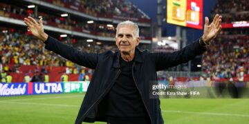 Carlos Queiroz, Head Coach of Ghana, applauds fans after the team's 1-0 victory in the FIFA World Cup 2026 Group L match between Ghana and Panama (Photo by Ezra Shaw - FIFA/FIFA via Getty Images)