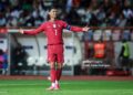 LEIRIA, PORTUGAL - JUNE 10: Cristiano Ronaldo of Portugal gestures during the International Friendly match between Portugal and Nigeria at Estadio Dr Magalhaes Pessoa on June 10, 2026 in Leiria, Portugal. (Photo by Carlos Rodrigues/Getty Images)