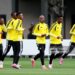 Players of South Africa warm up during a South Africa Training Session one day ahead of the FIFA World Cup 2026 Group A match between Mexico and South Africa (Photo by Luke Hales/Getty Images)