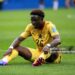 FOXBOROUGH, MASSACHUSETTS - JUNE 23: Marvin Senaya #26 of Ghana reacts during the FIFA World Cup 2026 Group L match between England and Ghana at Boston Stadium on June 23, 2026 in Foxborough, Massachusetts. (Photo by Mark Smith/ISI Photos/ISI Photos via Getty Images)