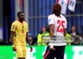 Ghana's Thomas Partey and England's Djed Spence during the FIFA World Cup Group L match at Boston Stadium. Picture date: Tuesday June 23, 2026. (Photo by Bradley Collyer/PA Images via Getty Images)