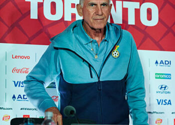 Head coach Carlos Queiroz of Ghana speaks to media during the press conference of Ghana one day ahead of the FIFA World Cup 2026 Group L match between Ghana and Panama at Toronto Stadium on June 16, 2026 in Toronto, Ontario. (Photo by Joosep Martinson - FIFA/FIFA via Getty Images)