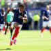 EAST RUTHERFORD, NEW JERSEY - JUNE 16: Kylian Mbappe #10 of France chases after the ball during the FIFA World Cup 2026 Group I match between France and Senegal at New York New Jersey Stadium on June 16, 2026 in East Rutherford, New Jersey. (Photo by Al Bello/Getty Images)