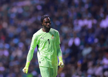 Solomon Agbasi of Ghana looks on during the international friendly match between Mexico and Ghana at Estadio Cuauhtémoc on May 22, 2026 in Puebla, Mexico. Photo by Hector Vivas/Getty Images