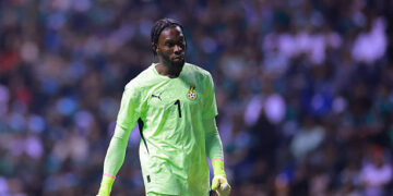 Solomon Agbasi of Ghana looks on during the international friendly match between Mexico and Ghana at Estadio Cuauhtémoc on May 22, 2026 in Puebla, Mexico. Photo by Hector Vivas/Getty Images