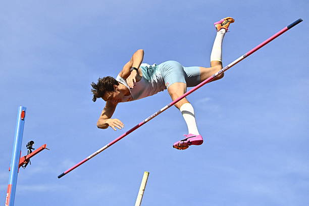 Sweden's Armand Duplantis competes in the Men's Pole Vault event of the Stockholm Diamond League athletics meeting in Stockholm, Sweden, on June 7, 2026. (Photo by Christine Olsson/TT / TT NEWS AGENCY / AFP via Getty Images) / Sweden OUT