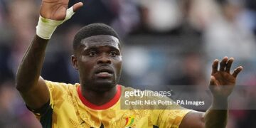 Ghana's Thomas Partey during the international friendly at the Cardiff City Stadium. Picture date: Tuesday June 2, 2026. (Photo by Nick Potts/PA Images via Getty Images)