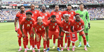 Panama staring XI before the first half of the international friendly match between Panama and Bosnia & Herzegovina at Energizer Park on June 6, 2026 in St Louis, Missouri. Photo by Bill Barrett/ISI Photos/ISI Photos via Getty Images.