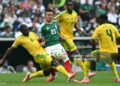 South Africa's defender #06 Aubrey Modiba, Mexico's midfielder #25 Roberto Alvarado, South Africa's midfielder #13 Sphephelo Sithole and South Africa's midfielder #04 Teboho Mokoena fight for the ball during the 2026 World Cup Group A football match between Mexico and South Africa (Photo by Yuri CORTEZ / AFP via Getty Images)
