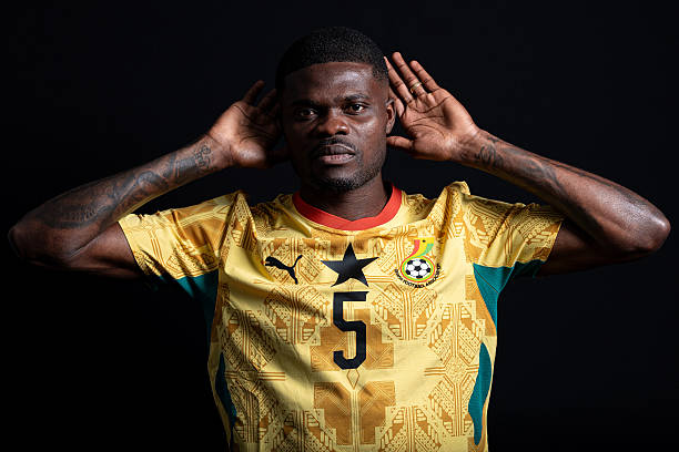 Thomas Partey #5 of Ghana poses for a portrait during the official FIFA World Cup 2026 portrait session on June 14, 2026 in Smithfield, Rhode Island. (Photo by Buda Mendes - FIFA/FIFA via Getty Images)