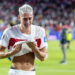 SANTA CLARA, CA - JUNE 19: Mert Muldur #18 of Turkiye cries after a loss in the FIFA World Cup 2026 Group D match between Turkiye and Paraguay on June 19, 2026 at San Francisco Bay Area Stadium in Santa Clara, CA. (Photo by Matthew Huang/Icon Sportswire via Getty Images)