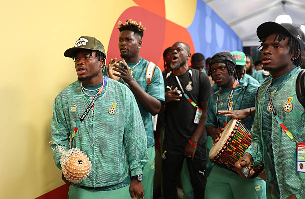 Ghana players arrive before the FIFA World Cup 2026 Group L match between Ghana and Panama at Toronto Stadium on June 17, 2026 in Toronto, Ontario. (Photo by Joosep Martinson - FIFA/FIFA via Getty Images)