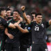 ZAPOPAN, MEXICO - JUNE 18: Luis Romo #7 of Mexico celebrates with teammates after scoring his team's first goal during the FIFA World Cup 2026 Group A match between Mexico and Korea Republic at Guadalajara Stadium on June 18, 2026 in Guadalajara, Mexico. (Photo by Luke Hales/Getty Images)