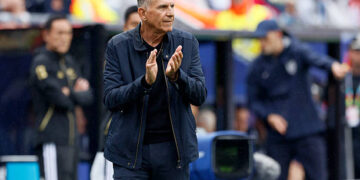 Carlos Queiroz, Head coach of Ghana, claps on the sideline during the FIFA World Cup 2026 Group L match between England and Ghana at Boston Stadium on June 23, 2026 in Foxborough, Massachusetts. (Photo by Richard Sellers/Sportsphoto/Allstar via Getty Images)
