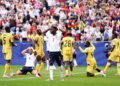 FOXBOROUGH, MASSACHUSETTS - JUNE 23: Bukayo Saka #7 of England reacts as Harry Kane #9 of England misses a chance during the FIFA World Cup 2026 Group L match between England and Ghana at Boston Stadium on June 23, 2026 in Foxborough, Massachusetts. (Photo by Justin Setterfield/Getty Images)