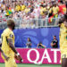 Derrick Luckassen of Ghana celebrates 1-1 with Kwasi Sibo of Ghana  during the  World Cup match between Croatia  v Ghana at the Philadelphia Stadium on June 27, 2026 in Philadelphia United States (Photo by Marcel Bonte/Soccrates/Getty Images)