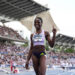 Tobi AMUSAN of Nigeria celebrates during the IAAF Diamond League Meeting of Paris at Stade Charlety on June 28, 2026 in Paris, France. (Photo by Emilian Baldow/Icon Sport via Getty Images)