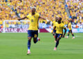 EAST RUTHERFORD, NEW JERSEY - JUNE 25: Nilson Angulo #20 of Ecuador celebrates scoring his team's first goal during the FIFA World Cup 2026 Group E match between Ecuador and Germany at New York New Jersey Stadium on June 25, 2026 in East Rutherford, New Jersey. (Photo by Buda Mendes/Getty Images)