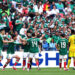 Referee Wilton Sampaio issues a red card to Cesar Montes #3 of Mexico during the FIFA World Cup 2026 Group A match between Mexico and South Africa at Mexico City Stadium on June 11, 2026 in Mexico City, Mexico. (Photo by Luke Hales/Getty Images)