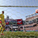 (EDITOR'S NOTE: Image was captured using a remote camera from behind the goal.) Manuel Neuer #1 of Germany concedes a first goal to Julio Enciso #19 of Paraguay during the FIFA World Cup 2026 Round Of 32 match between Germany and Paraguay at Boston Stadium on June 29, 2026 in Foxborough, Massachusetts. (Photo by Robert Cianflone/Getty Images)