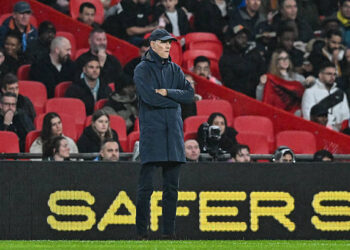 Manager Thomas Tuchel looks on during the FIFA World Cup Group F Qualifying match between England and Serbia at Wembley Stadium in London, England, on November 13, 2025. (Photo by Kevin Hodgson/MI News/NurPhoto via Getty Images)
