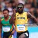 Benjamin Azamati of Team Ghana competes in the Men's 100 Metres Heats during the Athletics on day four of the Glasgow 2026 Commonwealth Games (Photo by Dean Mouhtaropoulos/Getty Images)