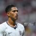 Jude Bellingham #10 of England looks on during the FIFA World Cup 2026 Semi Final match between England and Argentina (Photo by Shaun Botterill/Getty Images)