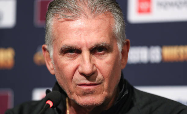 Head coach Carlos Queiroz of Qatar talks to the media during a press conference ahead of the match between Mexico and Qatar as part of the 2023 CONCACAF Gold Cup at Levi's Stadium on July 1, 2023 in Santa Clara, California. (Photo by Omar Vega/Getty Images)