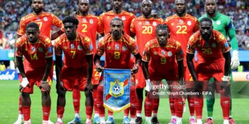 Congo DR players pose for a team photograph before the FIFA World Cup 2026 Group K match between Congo DR and Uzbekistan (Photo by Steph Chambers - FIFA/FIFA via Getty Images)