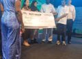 EEZZY Group chairman Mohammed Raii with his family presenting the donation
