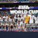 Players of England pose for a photograph with their bronze medals after the team's victory in the FIFA World Cup 2026 Bronze Final between France and England (Photo by Eddie Keogh - The FA/The FA via Getty Images)