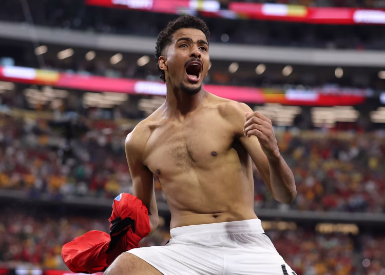 Abelmaguid after scoring the winner