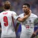 Harry Kane #9 of England consoles Jude Bellingham #10 of England after the FIFA World Cup 2026 Semi Final match between England and Argentina (Photo by Julian Finney - FIFA/FIFA via Getty Images)