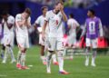 Harry Kane #9 of England looks dejected after the FIFA World Cup 2026 Semi Final match between England and Argentina (Photo by Julian Finney - FIFA/FIFA via Getty Images)